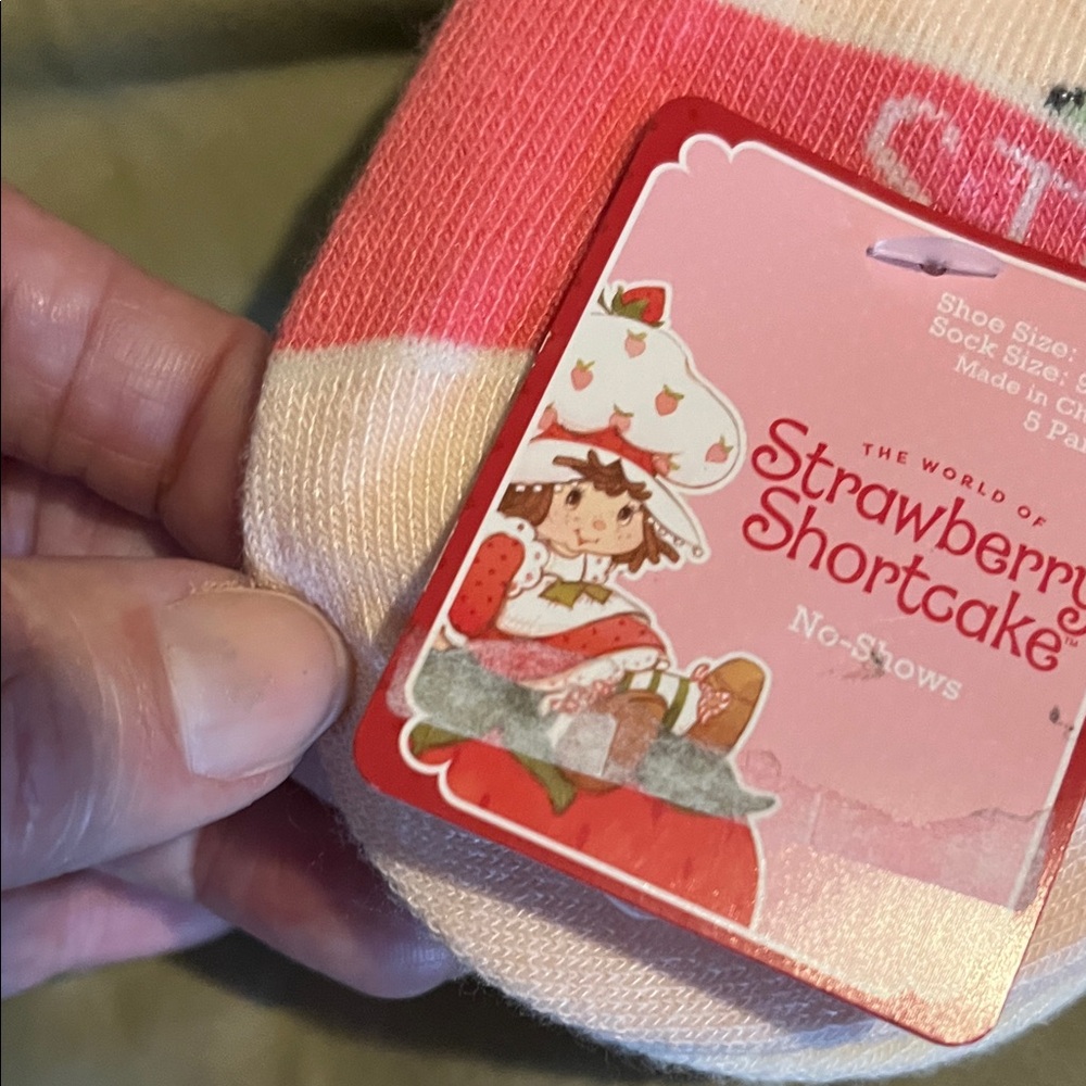 Adult Strawberry Print Ankle Socks 2 Pair